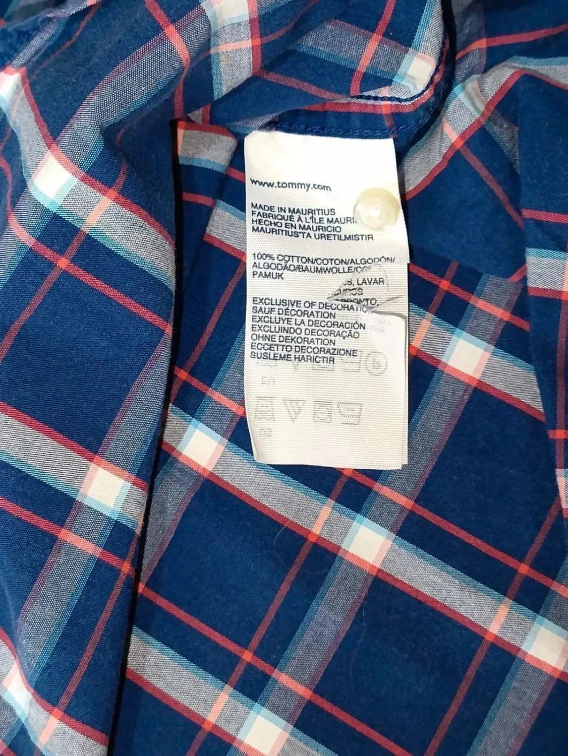 Shirt Tommy Hilfiger classic fit Marine blauw wit rood Vierkanten Maat S – photo 12
